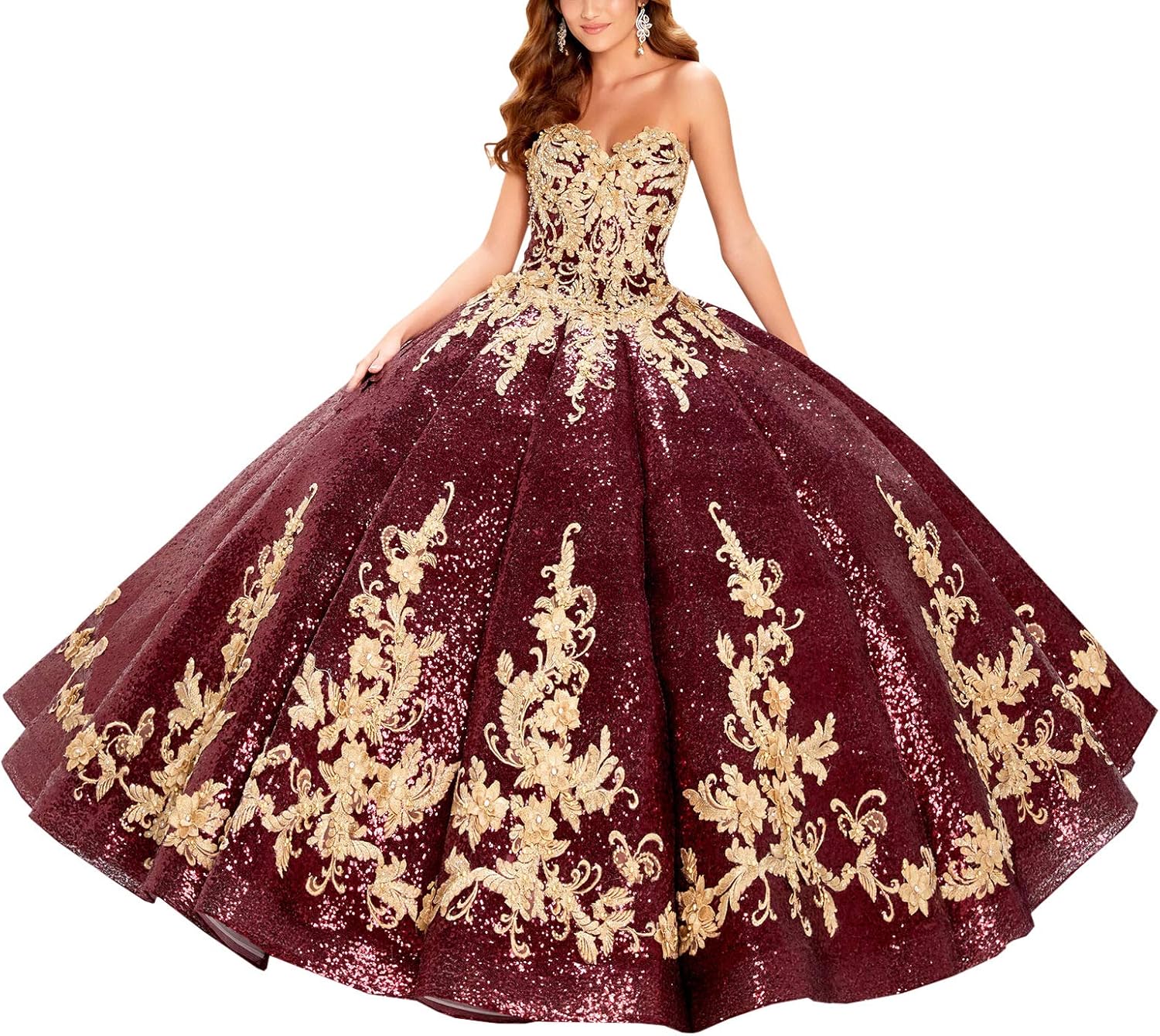 Women's Sweetheart Quinceanera Dresses Long 2021 Strapless