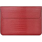 MOSISO Laptop Case 13 inch, 13 inch Laptop Sleeve Compatible with MacBook Air M4 M3 M2 M1 2025-2018 / Pro M2 M1 2025-2016, Crocodile Grain PU Leather Flap Case Bag, Red