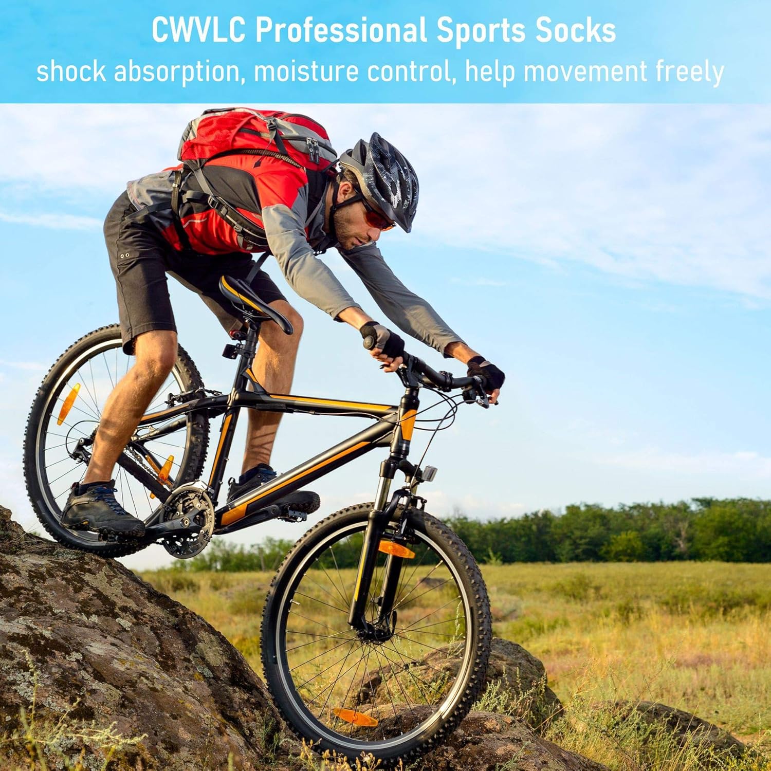 CWVLC Compression Athletic Socks (3/6 pairs) Cushioned 16-23 mmhg for Men Women: Clothing