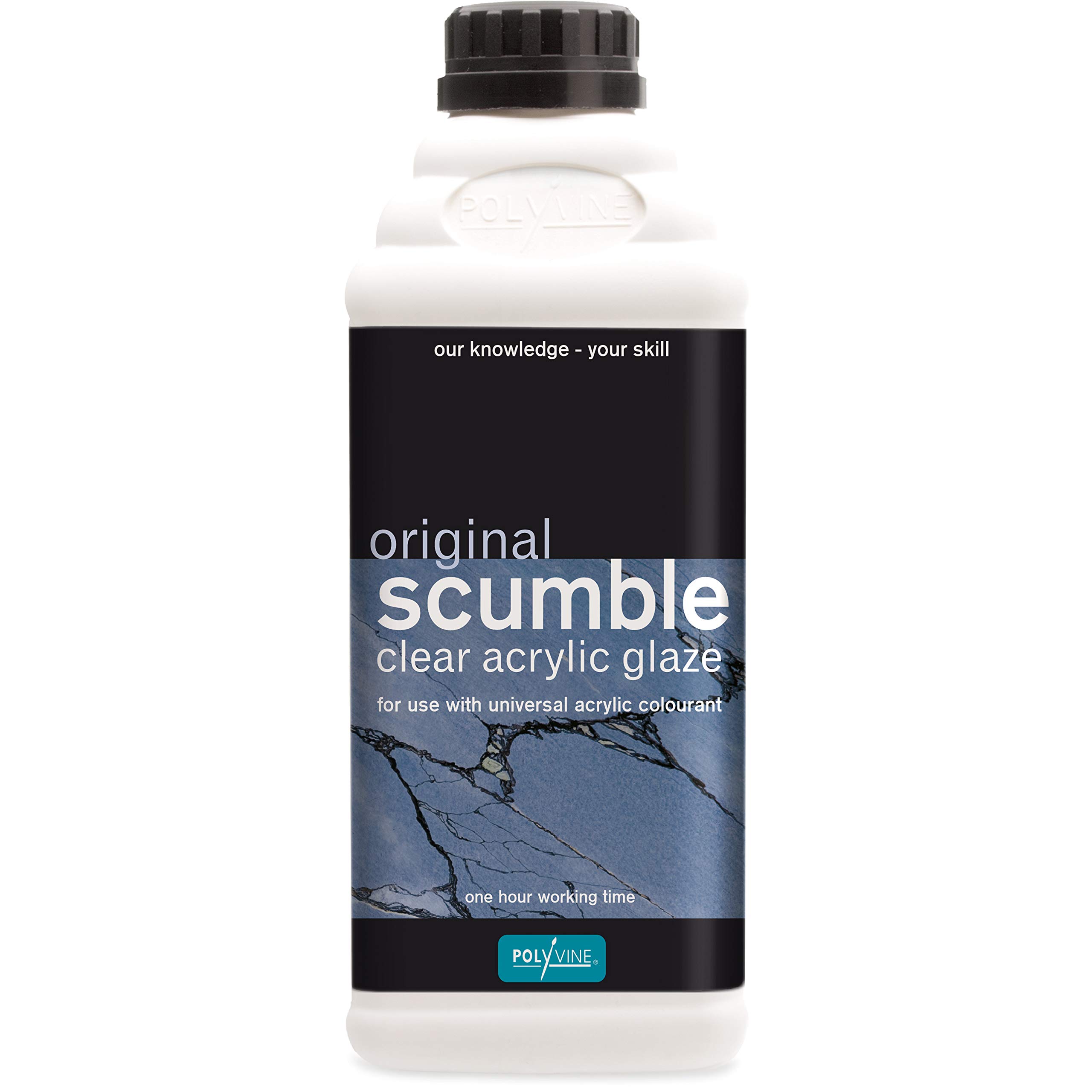 Polyvine Original Scumble Glaze – Decorative Clear Acrylic Glaze for Walls & Furniture – Water-Based Translucent Colourant Medium for Colour Washing, Marbling & Stippling – 1 Hr Working Time