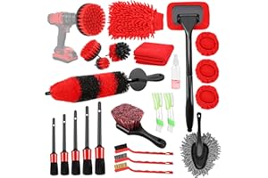 KOFANI 25Pcs Car Detailing Brush Set, Car Detailing Kit with Detailing Brushes for Cleaning Interior and Exterior, Wheels, Leather, Air Vents, Windshield