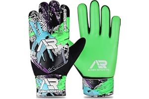 Arsh Sports Soccer Goalie Gloves,Football Goalkeeper Gloves for Kids Boys Youth Children Double Wrist Protection Along 4mm Super Grip Palm