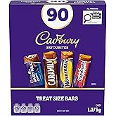 CADBURY, Treat-Sized Pack of 90, Individually Wrapped Candy Bars (Chocolate Candy Bars), Dairy Milk Oreo, Caramilk, Wunderbar