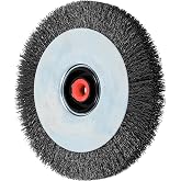 PFERD 81478 Ezmount Crimped Wheel Brush, Carbon Steel Wire, 8" Diameter, 2, 1, 3/4, 5/8" Arbor Hole, 0.014 Wire Size, 1-3/16" Trim Length, 7/8" Face Width, 4500 Maximum RPM
