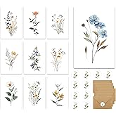 Yitla Blank Note Cards,Blank Cards and Envelopes 4x6”,Set of 20 Floral Design Blank Greeting Cards with Envelopes and Stickers for All Occasions