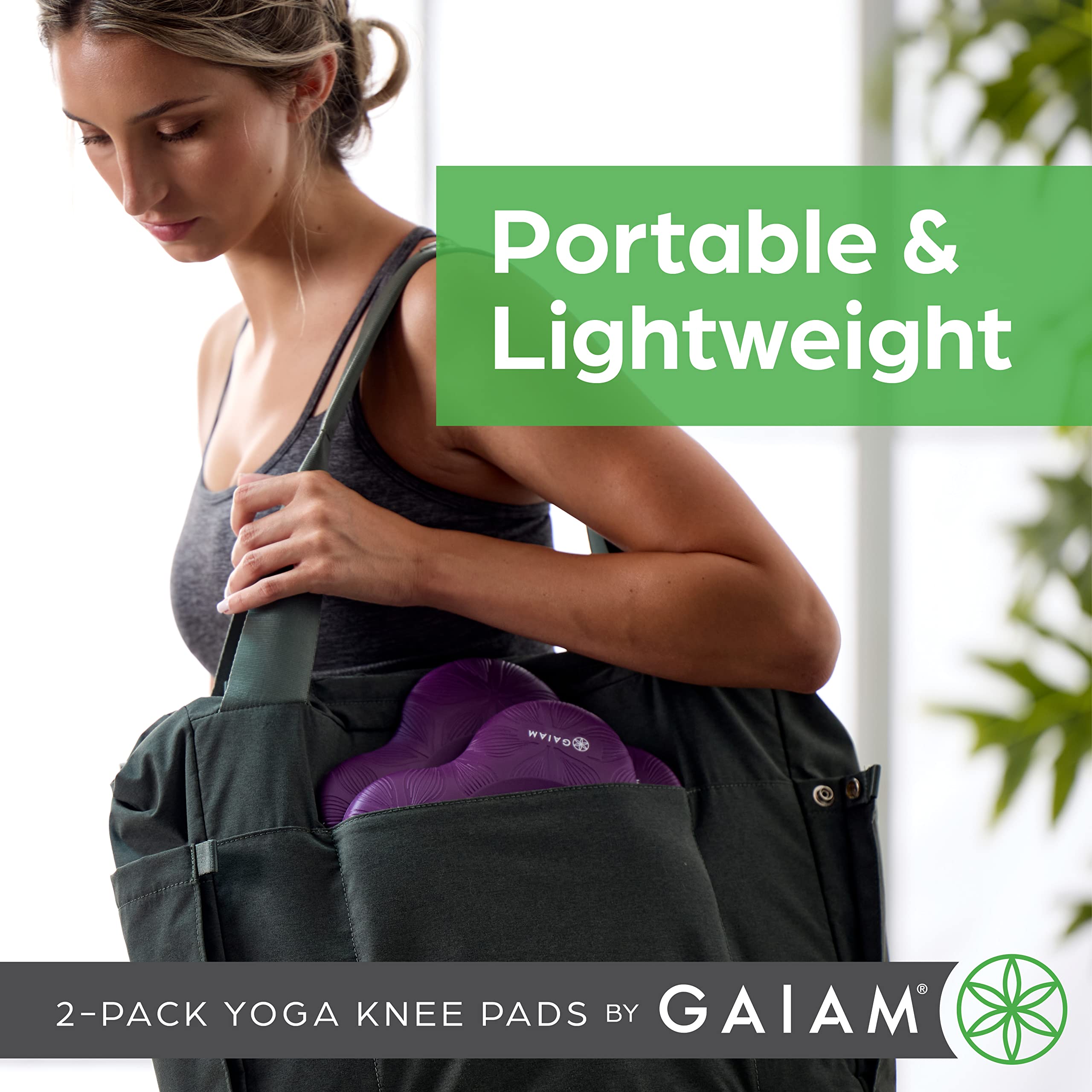 Gaiam Yoga Knee Pads (Set of 2) - Yoga Props and Accessories for Women / Men Cushions Knees and Elbows for Fitness, Travel, Meditation, Kneeling, Balance, Floor, Pilates Purple - Image 7