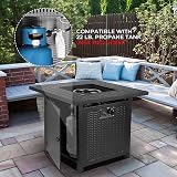 TLGREEN 28" Gas Fire Pit Table, 14.5 kW with Cover & Lava Stones view 5