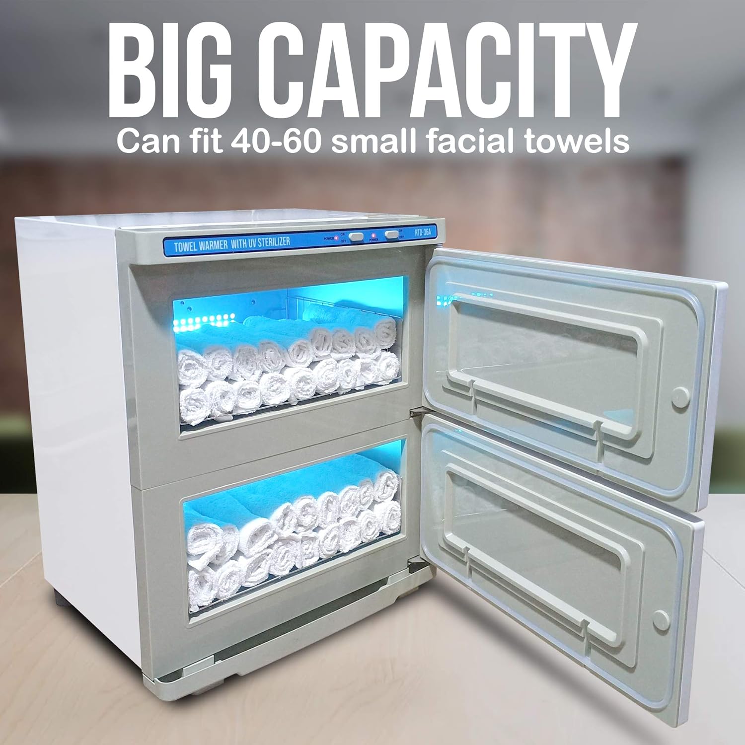 JJ CARE [Premium] UV Towel Warmer Sterilizer 36L Capacity, 2-in-1 Spa Hot Towel Warmer with UV Sterilizer, Hot Towel Cabinet for 40-60 Small Facial Towels, UV Towel Sterilizer for Salon, Barber Shops: Beauty