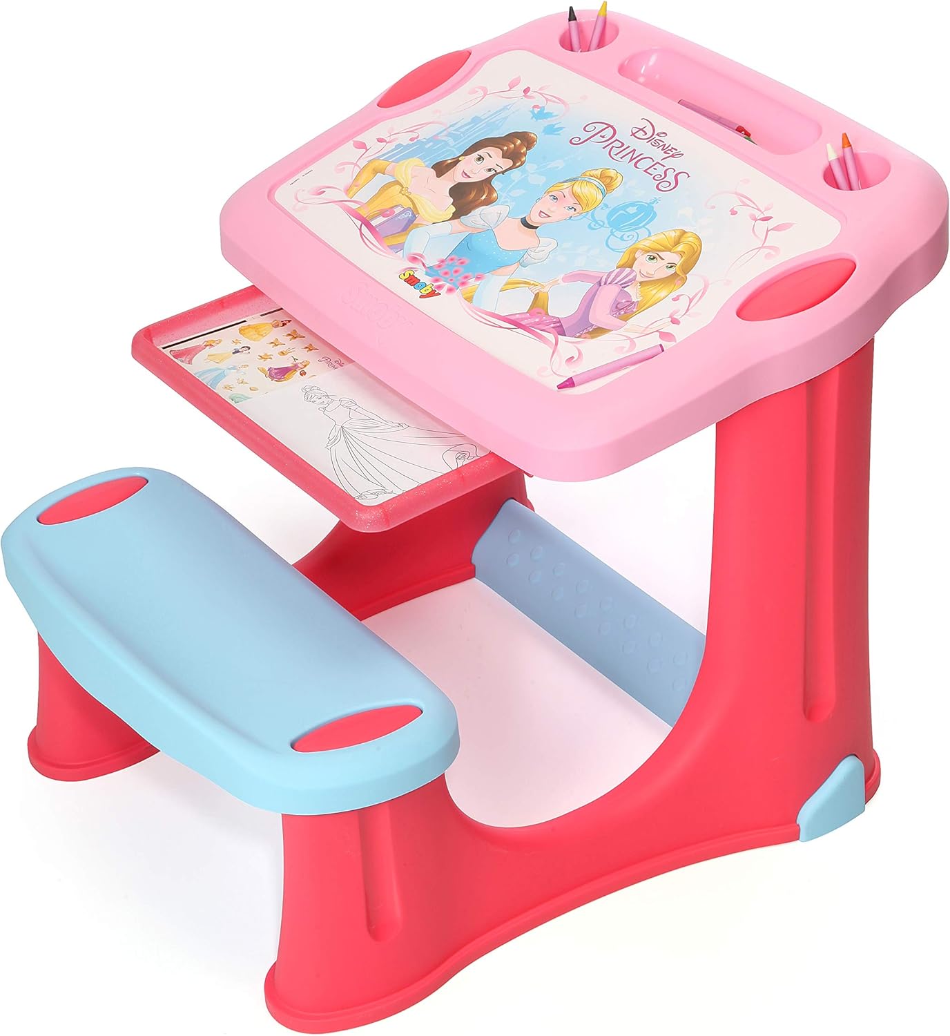 Childrens Disney Princess Activity Kids Educational Desk With Storage Space And Accessories