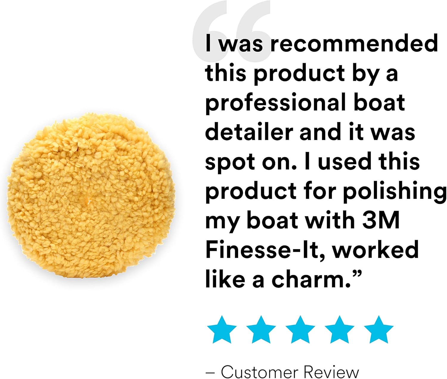 3M Wool Polishing Pad (05713) – For Boats, Cars, Trucks and RVs – Single-Sided – 9 Inches , Yellow: Automotive