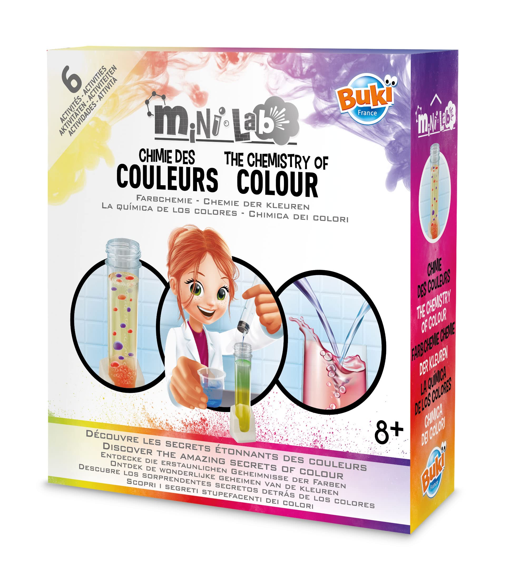Buki France Mini Lab. Kids Chemistry Set. Childrens Science Experiments. STEM Toy. Suitable for Boys & Girls 8+ (Chemistry of Colour)