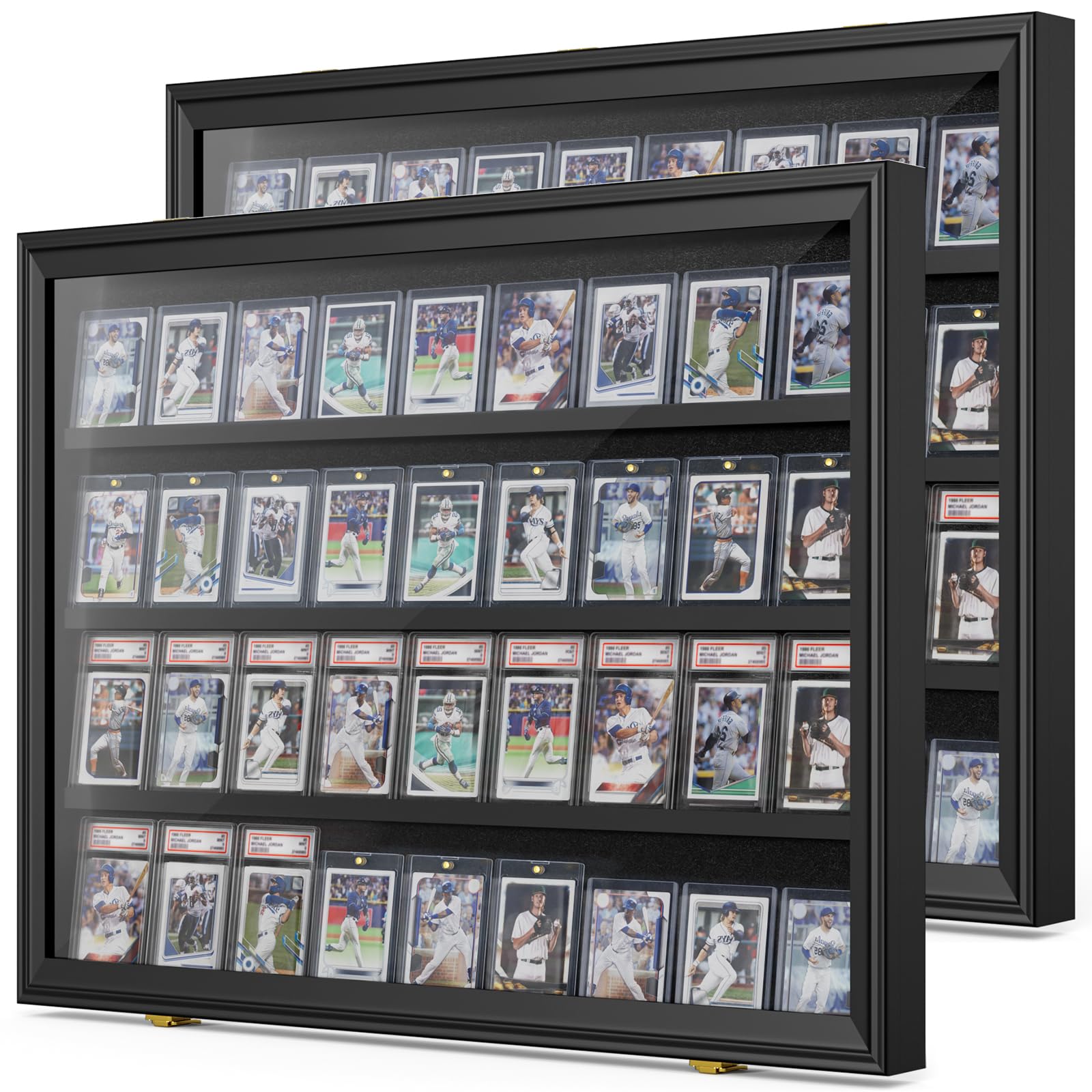 Photo 1 of 2 Pack Baseball Card Display Case, 36 Graded Card Display Frame Lockable, Trading Card Display with UV Protection Sports Card Display Case for Baseball Cards, Football Cards, Sports Cards