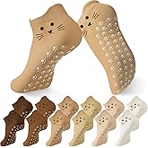 Geyoga 6 Pack Grip Cat Socks for Women Cute Yoga Cat Socks for Girls Non Slip Ankle Valentine Gift for Pilates Dance