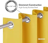 Deconovo Lemon Yellow Thermal Curtain Eyelet 1 Panel W55 x L95 Blackout view 6