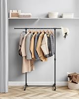 SONGMICS Clothes Rack with Castors Adjustable Height 97-165 cm Black LLR001B01 view 3