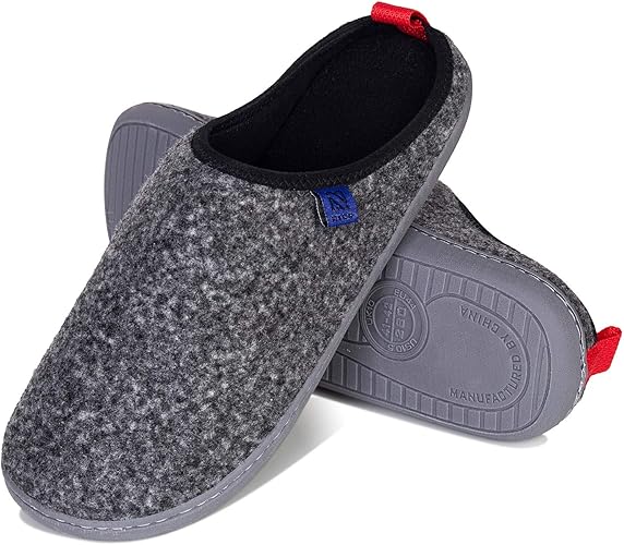 Watelves Chaussons Hommes Femmes Pantoufles En Feutre Pantoufles D Hiver Chaussures D Interieur Antiderapantes Pour La Maison Amazon Fr Chaussures Et Sacs