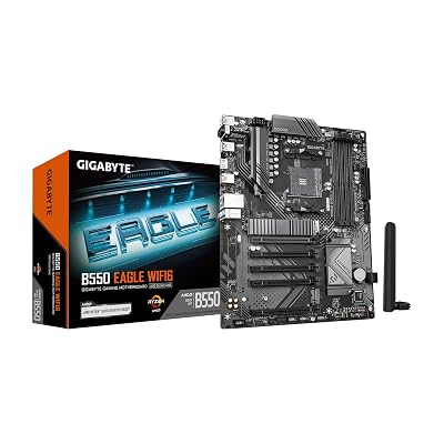 GIGABYTE B550 Eagle WIFI6 AMD AM4 ATX Motherboard, Supports Ryzen 5000/4000/3000 Processors, DDR4, 10+3 Power Phase, 2X M.2, PCIe 4.0, USB-C, WIFI6, GbE LAN, PCIe EZ-Latch, EZ-Latch, RGB Fusion
