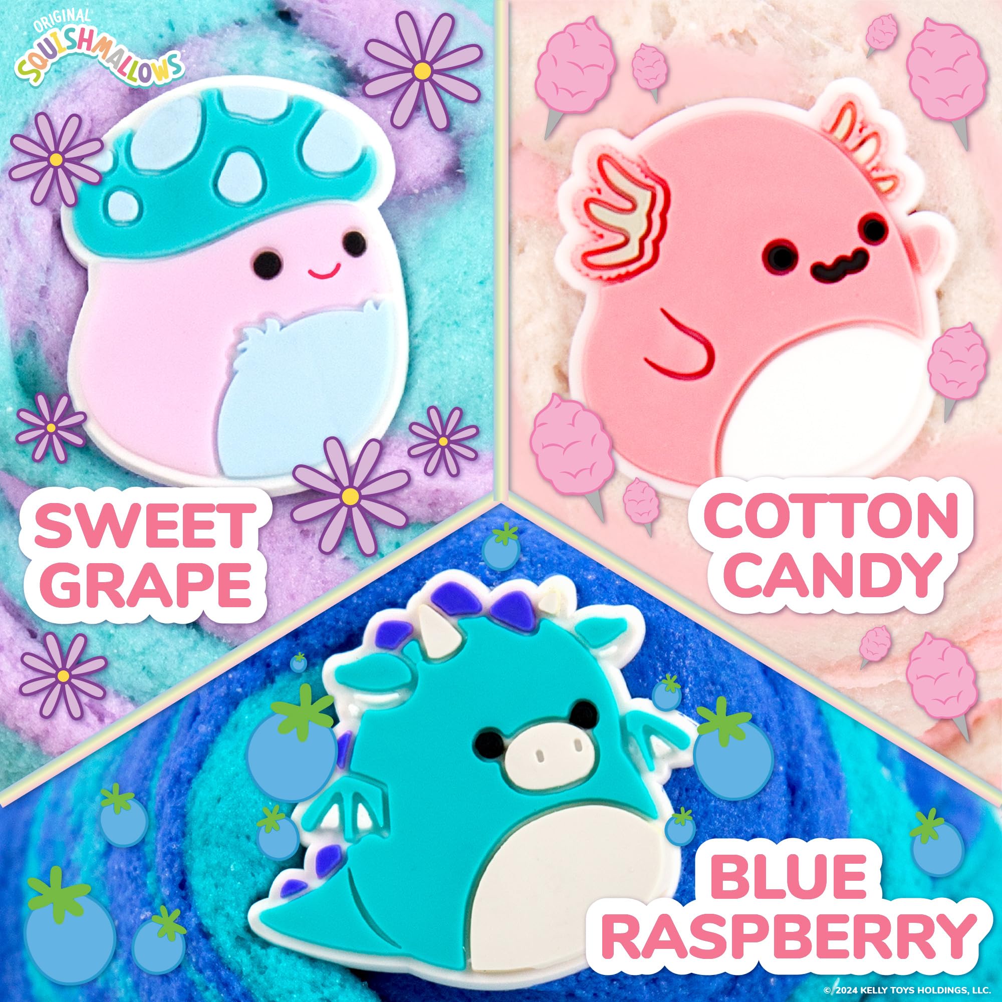 Original Squishmallows Premium Cloud Slime, 3-Pack, 9 Add Ins, 8 oz. Fluffy Slimes, for Kids, Bulk, Great 6 Year Old Toys & Party Favors, Super Soft Sludge Toy