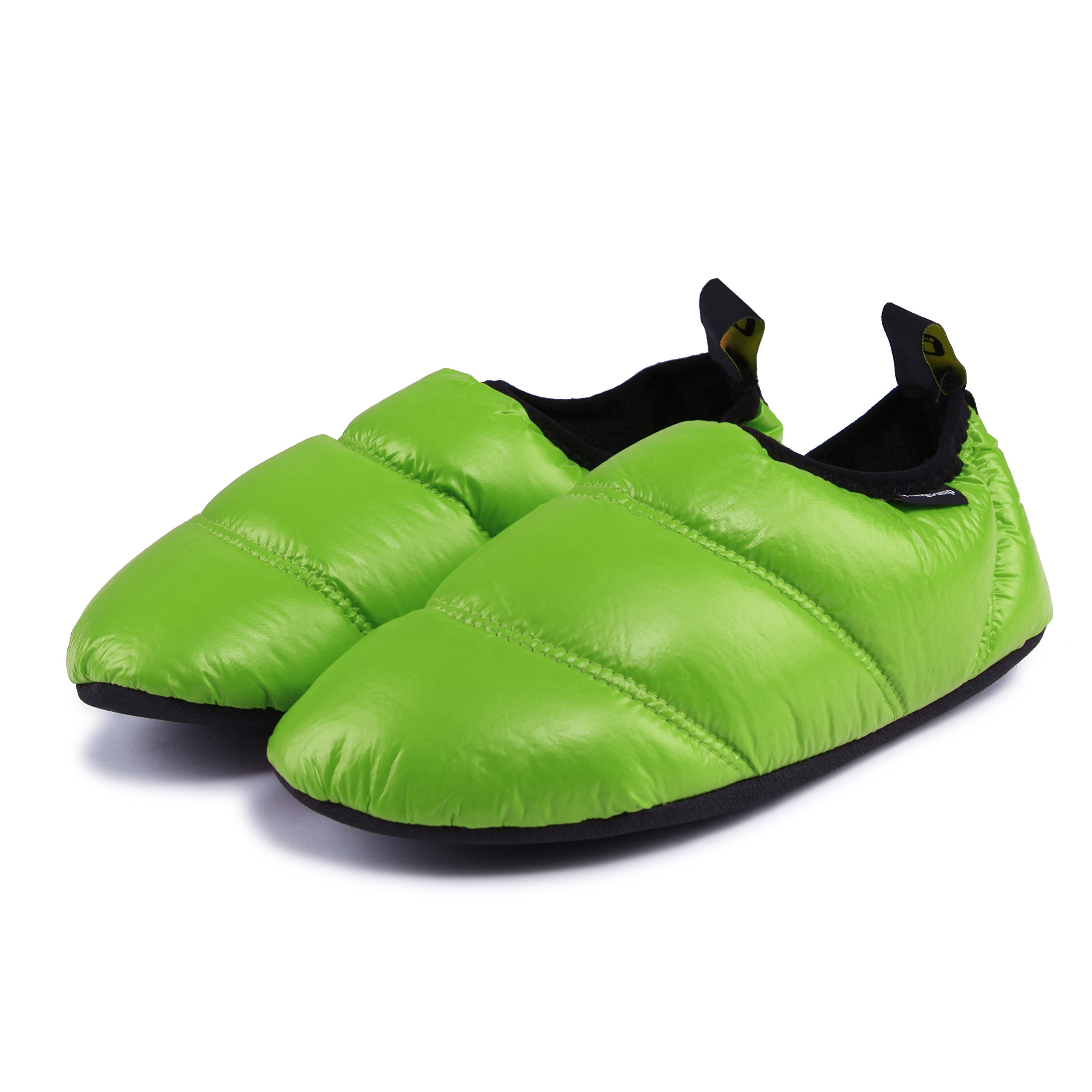 KingCamp Unisex Warm Soft Slippers With Slip Resistant Rubber Sole and Carry Bag (Check The Size Chart In The Description For Correct Size) (5-6, Green)