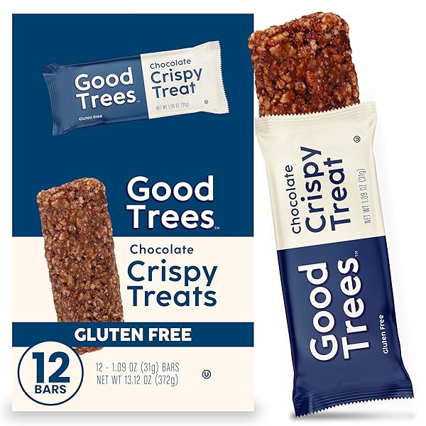 GOOD TREES RICE CRISPY TREATS GLUTEN-FREE SNACK BARS WITH NUT BUTTER & COCOA 12 COUNT