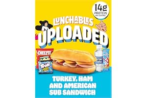 Lunchables Uploaded Turkey, Ham and American Sub Sandwich Snack Kit, 15.46 oz Box