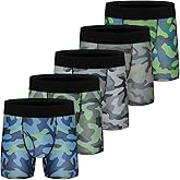 Boys Boxer Briefs, Ultra Soft Tagless Cotton Toddler Underwear | Breathable Mesh Performance Sport Big Boy Boxer Briefs with Fly 5Pack