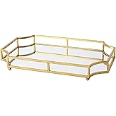Kate and Laurel Ciel Metal Mirrored Ornate Scalloped Decorative Tray, Gold
