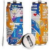 JDEIFKF Volleyball Tumbler Cup Travel Mug With Lid,Volleyball Lover Birthday Gifts Stainless Steel Vacuum Coffee Mug Cup Volleyball Gifts For Women Men 17 Oz