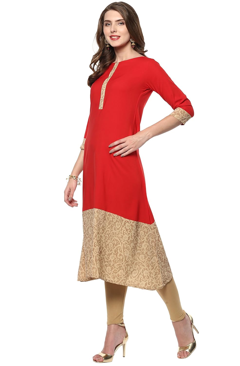 janasya women's crepe a-line kurta
