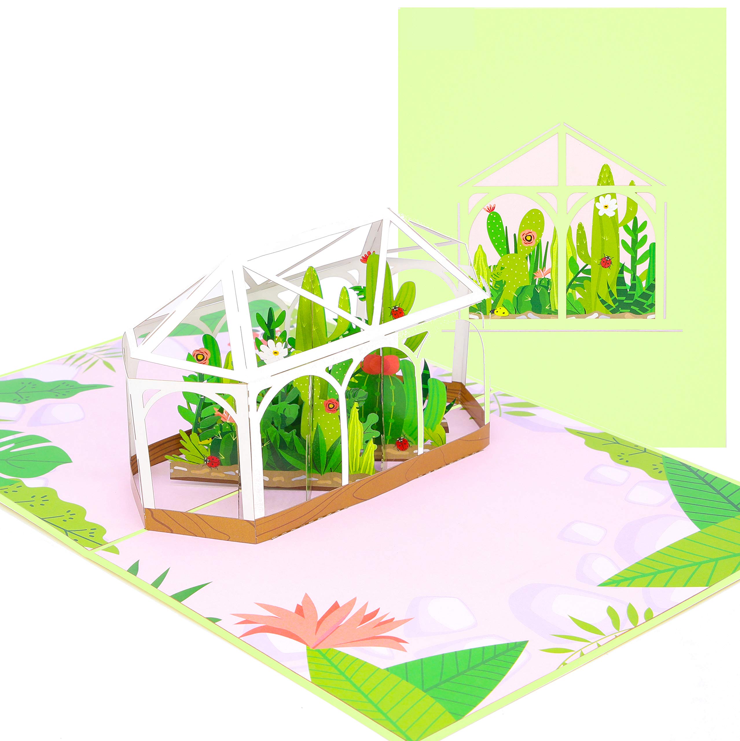PopLife® Greenhouse Garden 3D Pop Up Card - Mother's Day, Valentine's Day Gift, Surprise for a Gardener - Perfect for Plant Lovers, for Mom, Sister, Wife, Daughter, Friend, Grandma