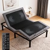 Twin XL Adjustable Bed Frame with Massage,Dual Motors Electric Bed Base | Head &amp; Foot Incline, Wireless Remote, Memory Positions, USB charging, LED Underbed Light, 750 lbs Capacity