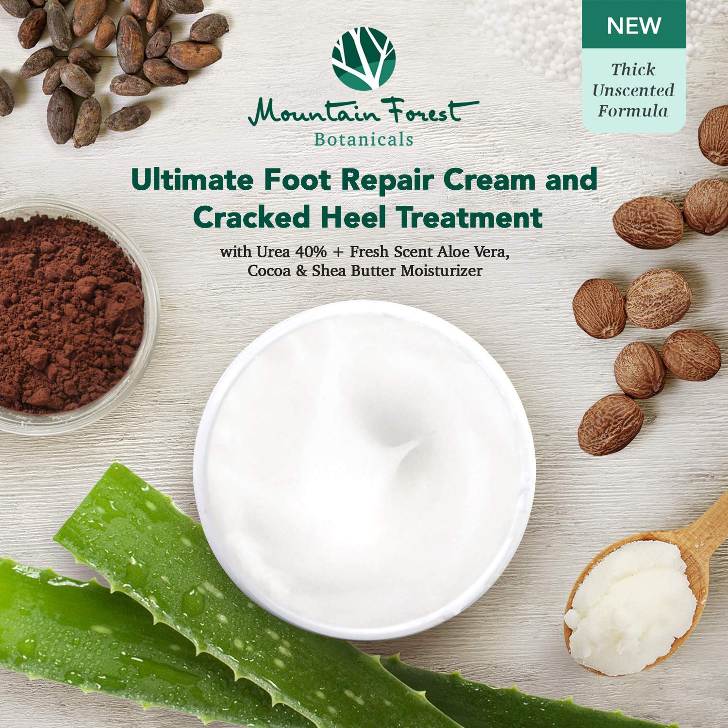 Urea 40% Percent Ultimate Foot Repair Cream & Dry Cracked Heel Treatment | Corn & Callus Remover Unscented Aloe Vera, Cocoa & Shea Butter Moisturizer | Dry Dead Skin Remover for Feet : Beauty