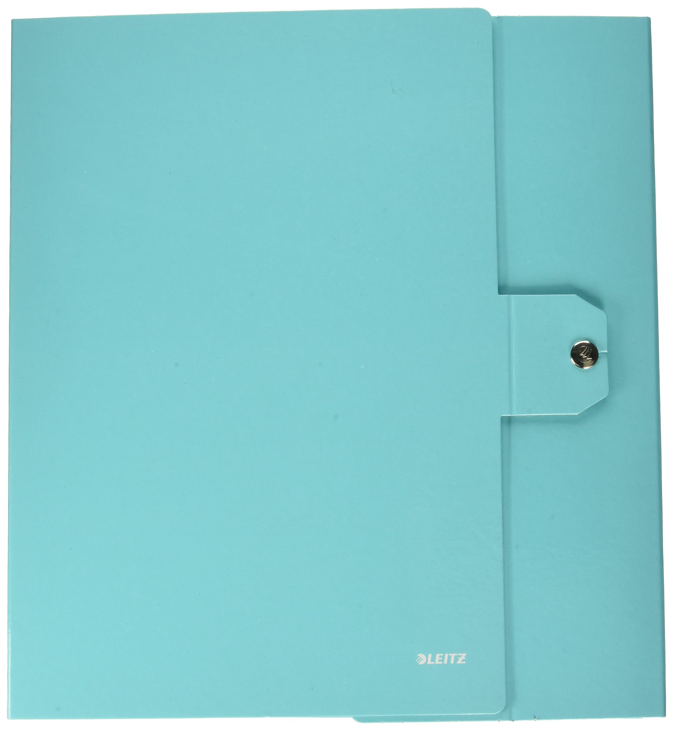 Leitz Press Stud Closure Box File,Plastic-Coated, 25 x 35 cm Dorso 8 cm Aquamarine