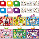 Geyee 24 Pcs Back to School Picture Frames Crafts and 12 Pcs Stickers | Colorful Paper Photo Frames DIY Craft, My First Day of Preschool Kindergarten Gifts, Educational Activities Decors Supplies