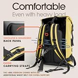 Earth Pak 35L Waterproof Backpack Roll-Top Yellow Front Pocket Phone Case view 7