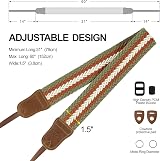 Padwa Lifestyle Camera Strap Cowhide Vintage Woven Multi-Color Adjustable Neck view 7