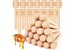 AUGHOA 30 PCS Honey Dipper Sticks, 3 Inch Wooden Honeycomb Sticks, Mini Honey Stirrer Sticks for Honey Jar Dispense Drizzle Honey, Bridal Favors First Birthay Baby Shower Decor on Cakepops (30, 3 inch)