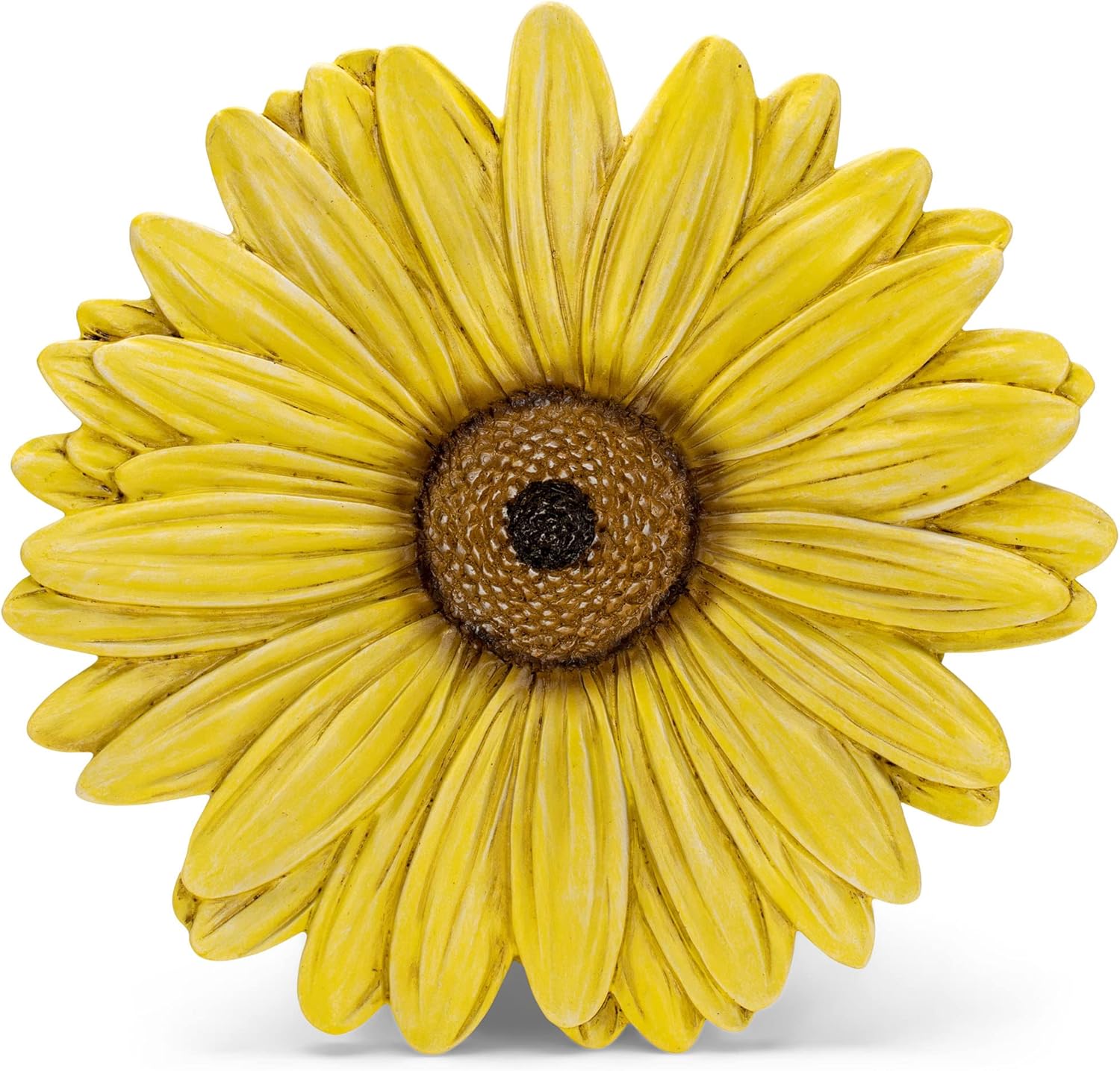 Hardscaping Materials - NAT & Jules Gerbera Daisy Flower Shaped Dimensional Indoor Outdoor 12 inch Cast Resin Decorative Garden Stepping Stone, Patio, Walkway Sculpture Yard Art, Yellow