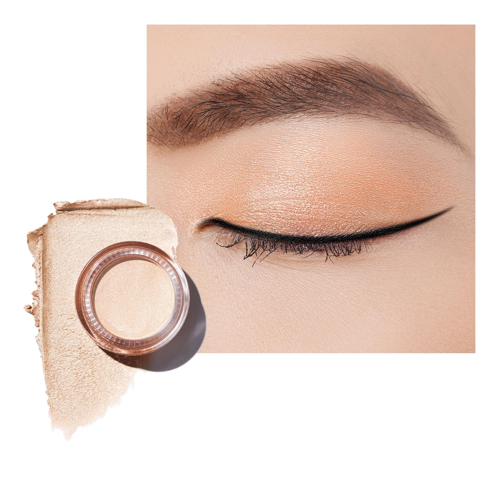 Oulac Shimmer Eyeshadow Pearl Finish| Golden Eyeshadow & Highlighter Duo| Waterproof & Long-Lasting| Longwear Blendable Shimmer Eye Make-up | Vegan | 06g (P05) Golden Shore — image 1