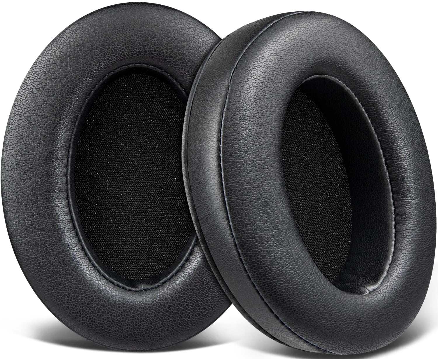 SOULWIT Protein Leather Universal Earpads for ATH M50X/M40X/MSR7, HyperX Cloud 1 2 3/Alpha/Flight/Stinger, SteelSeries Arctis, Sony MDR-7506/1ABT/1RBT/1RNC, Turtle Beach Stealth 420X/600 - Black