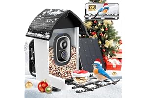FADDIAL Smart Bird Feeder with Camera - 2K HD Live View, AI Identification & Instant Alerts, Weatherproof for Outdoors, 2.4GHz WiFi Solar Powered Smart Feeder for Bird Lovers