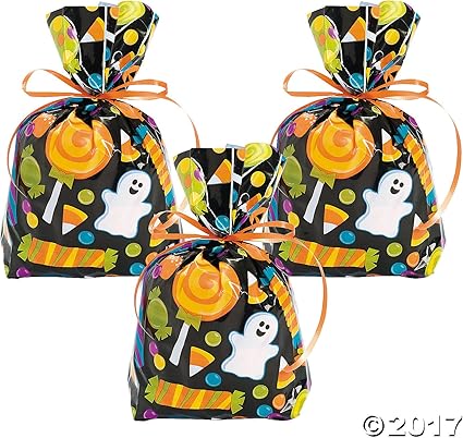 24 bolsas de celofan para goody de halloween