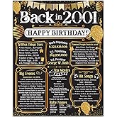 25th Birthday Party Decorations for 25th Birthday (Twenty-five) - Remembering The Year 2001 - Party Supplies - Gifts for Men and Women Turning 25 - Back In 2001 Birthday Card 11x14 Unframed Print