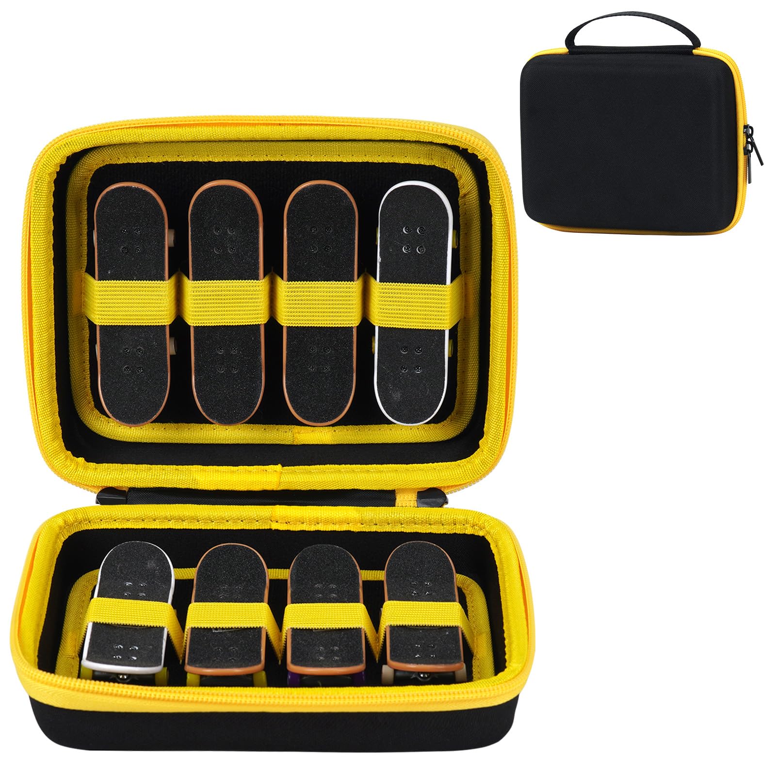 MGZNMTY Portable Storage Case for Teck Deck Ultra DLX Finger Skateboards, Fingerboard Carrying Case Compatible with 8 PCS Tech Deck Fingerboard (Case Only) (Medium, Black)