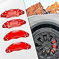 Nakonic Caliper Covers Set of 4 Compatible with Model Y 2020-2024 Accessories,19 Inch 20 Inch Wheel Hub Fit for Model Y Red Yellow Brake Caliper Covers Without Stickers(NOT FIT Model 3)
