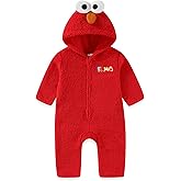 Sesame Street Elmo Boys Cosplay Hooded Coverall with 3D Eyes for Infant and Toddler