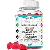 CoQ10 200mg Gummies with Red Yeast Rice & Magnesium Glycinate – Omega-3, Zinc, and Vitamin K2+D3 for Overall Health – Supplements for Adults – 60 Chewable Gummies