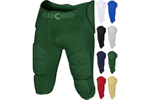 Exxact Sports Proline Men's Integrated Football Pants with 7 Flex Pads, Lightweight Football Practice Pants for Protection