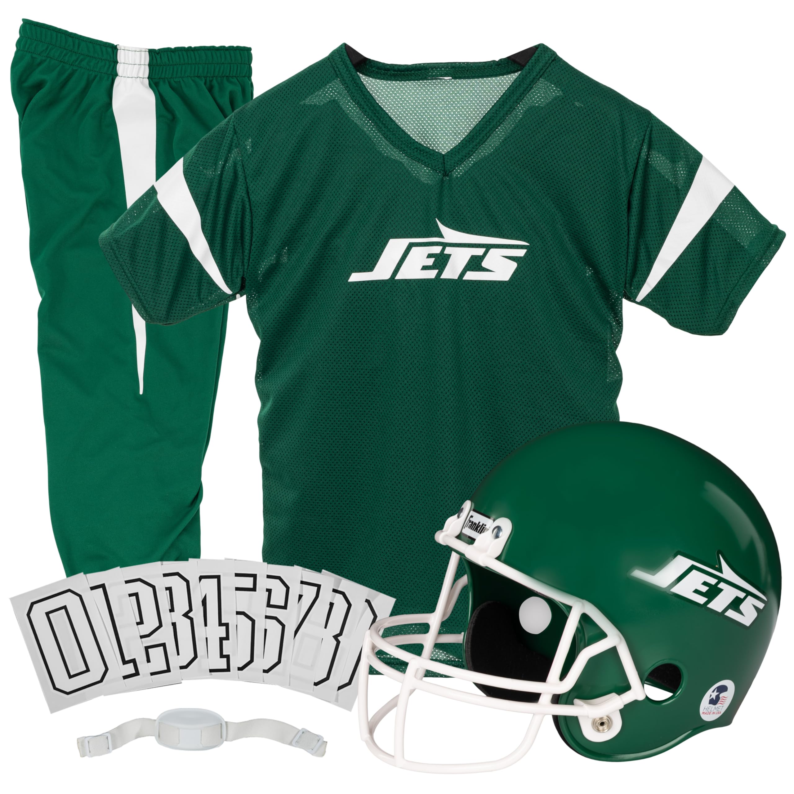 Franklin Sports New York Jets Kids NFL Uniform Set - Youth NFL Team Jersey, Helmet, Pants + Apparel Costume - Official Gear -Youth Medium Image