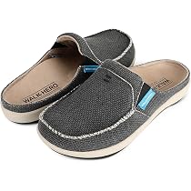 Womens Slippers with Arch Support - Canvas House Slipper for Women with Velvet lining, Slip on Clog Mule Shoes Indoor Outdoor with Anti-Skid Rubber